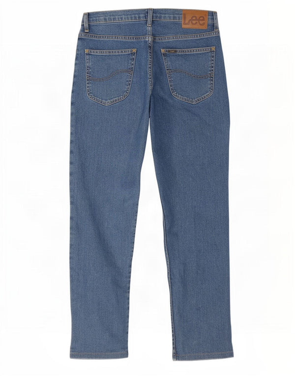 Lee Mens Brooklyn Straight Jeans W34 L30 Azul Algodão