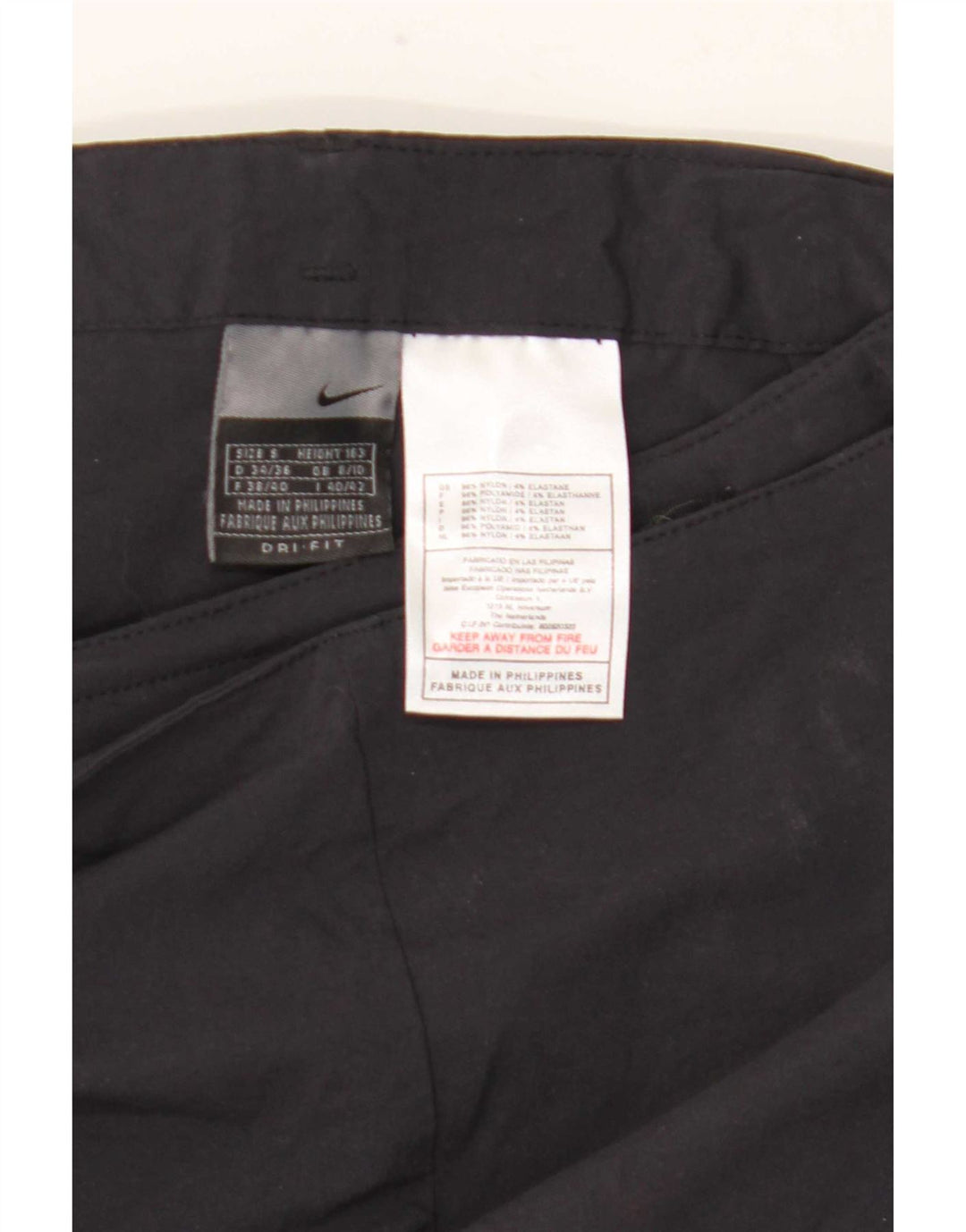 Calça de treino feminina Nike UK 8/10 pequena preta nylon