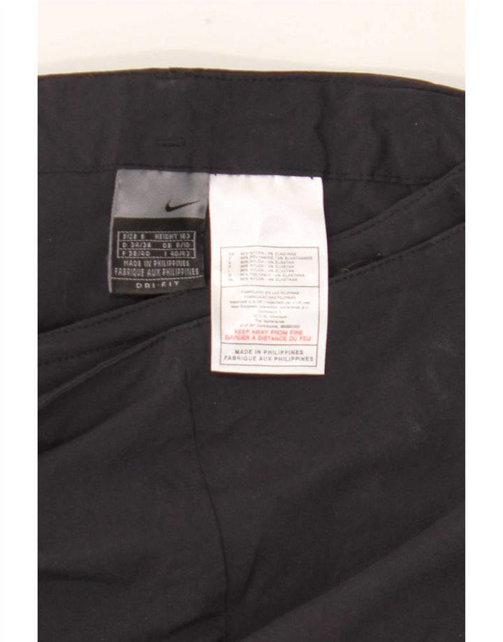 Calça de treino feminina Nike UK 8/10 pequena preta nylon
