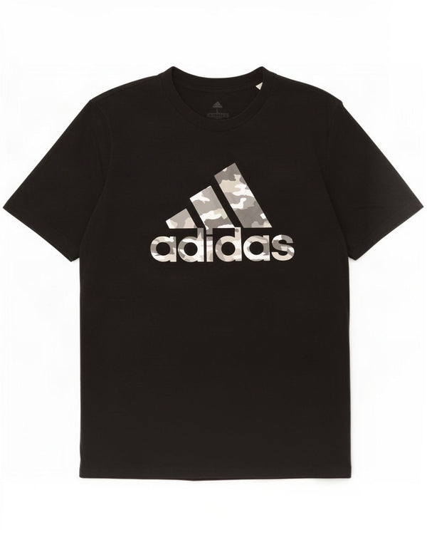 Adidas Mens Graphic T-Shirt Top Grande Algodão Preto