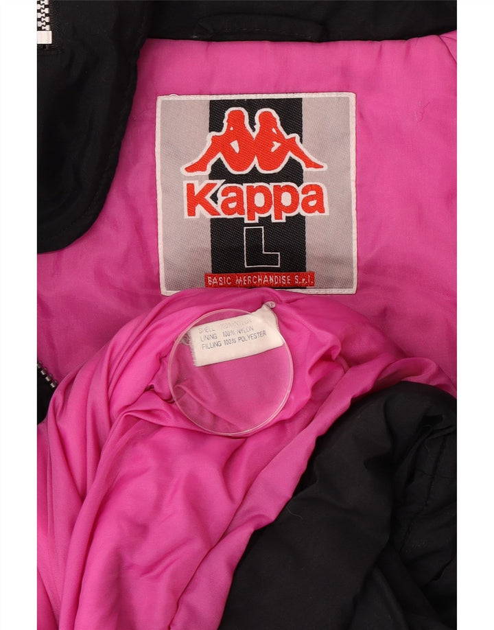 Jaqueta corta-vento masculina Kappa UK 40 grande bloco colorido preto