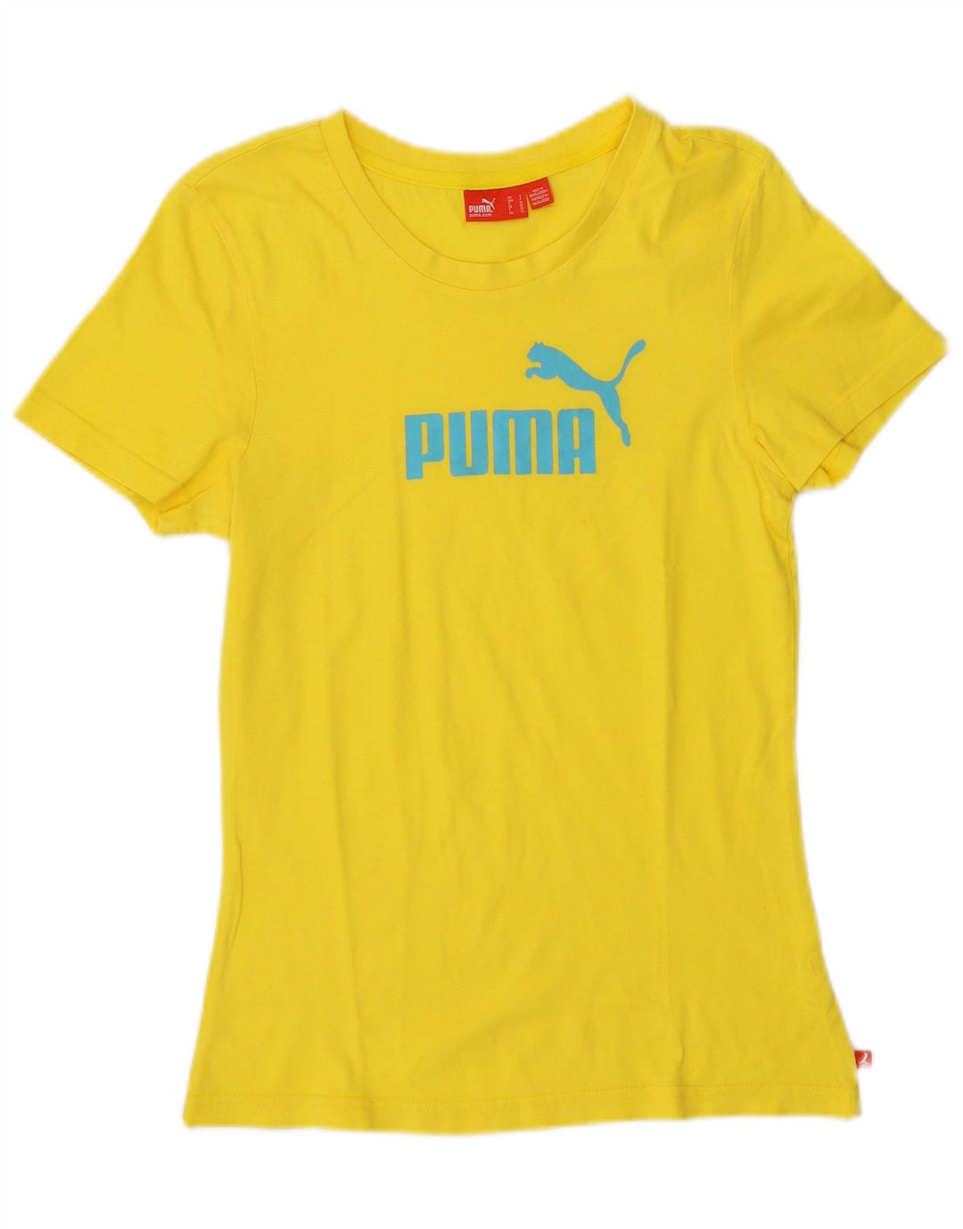 Puma Camiseta Feminina Graphic Top UK 10 Pequeno Amarelo