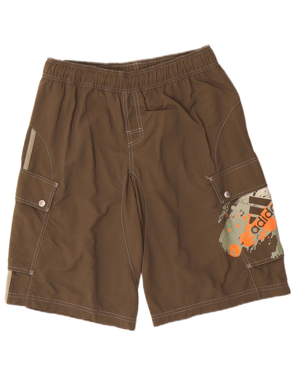 ADIDAS Mens Graphic Cargo Shorts Médio W32 Marrom Nylon