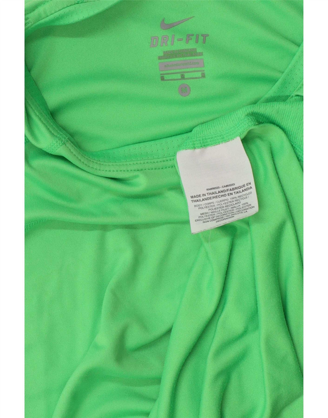 Camiseta feminina Nike Dri Fit Top UK 12 poliéster verde médio