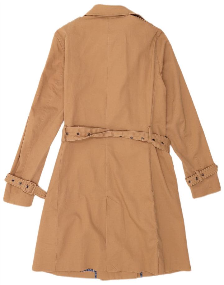 Zara Womens Trench Coat UK 14 Algodão Bege Médio