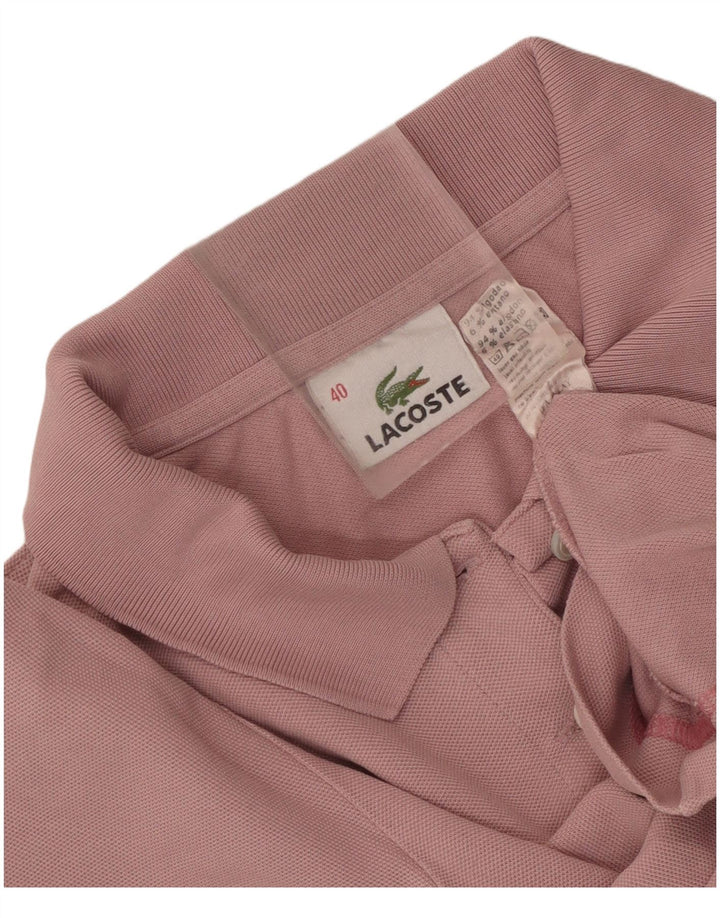 Camisa polo feminina Lacoste tamanho 40 algodão rosa médio