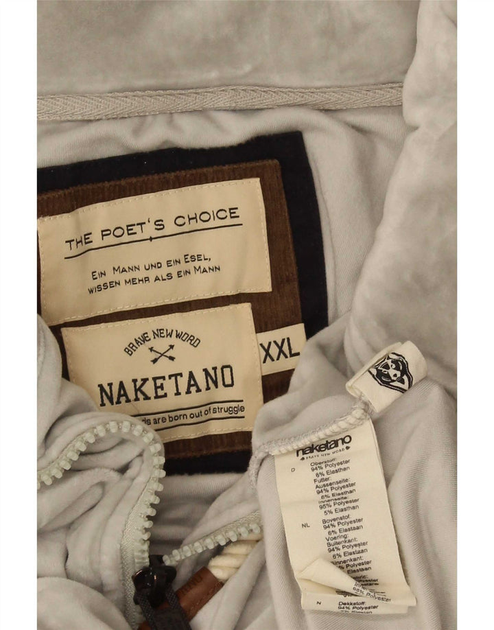 Naketano Mens Velour Tracksuit Top Jacket 2XL Poliéster Cinza