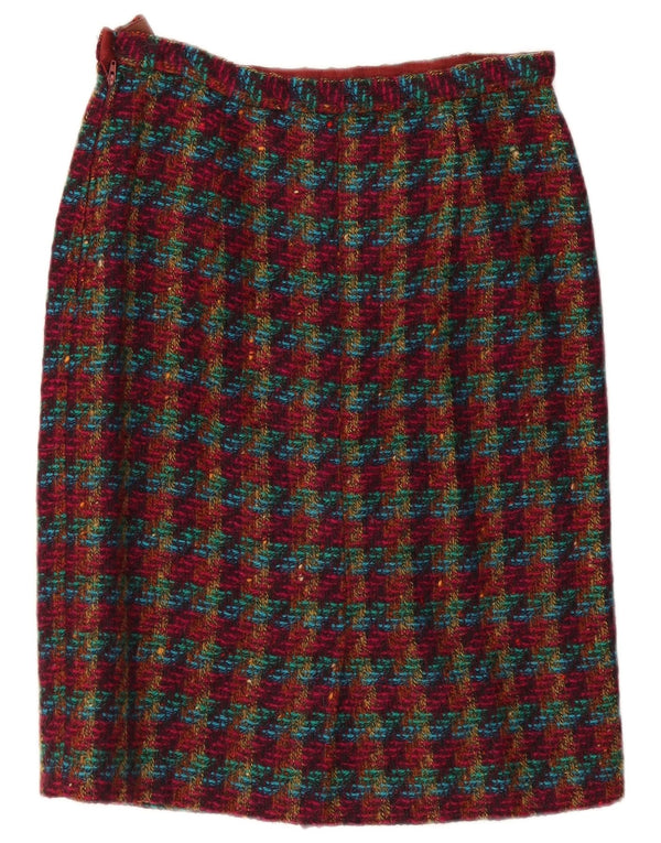 Saia lápis feminina vintage W30 xadrez médio multicolorido