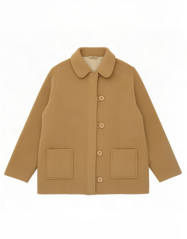 Jaqueta de lã feminina Marks & Spencer UK 20 2XL poliéster bege