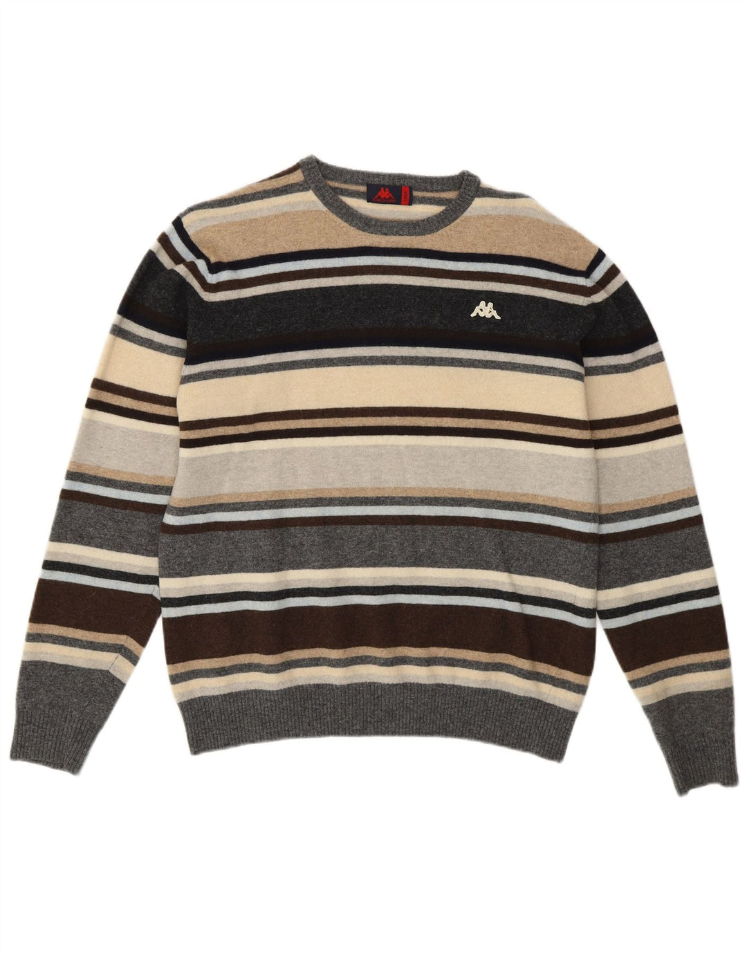 Suéter feminino KAPPA com gola redonda UK 16 grande listrado multicolorido