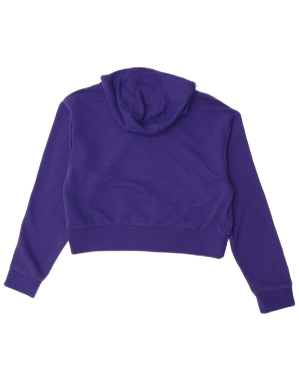 ADIDAS Meninas Crop Graphic Hoodie Jumper 13-14 Anos Roxo Floral Algodão