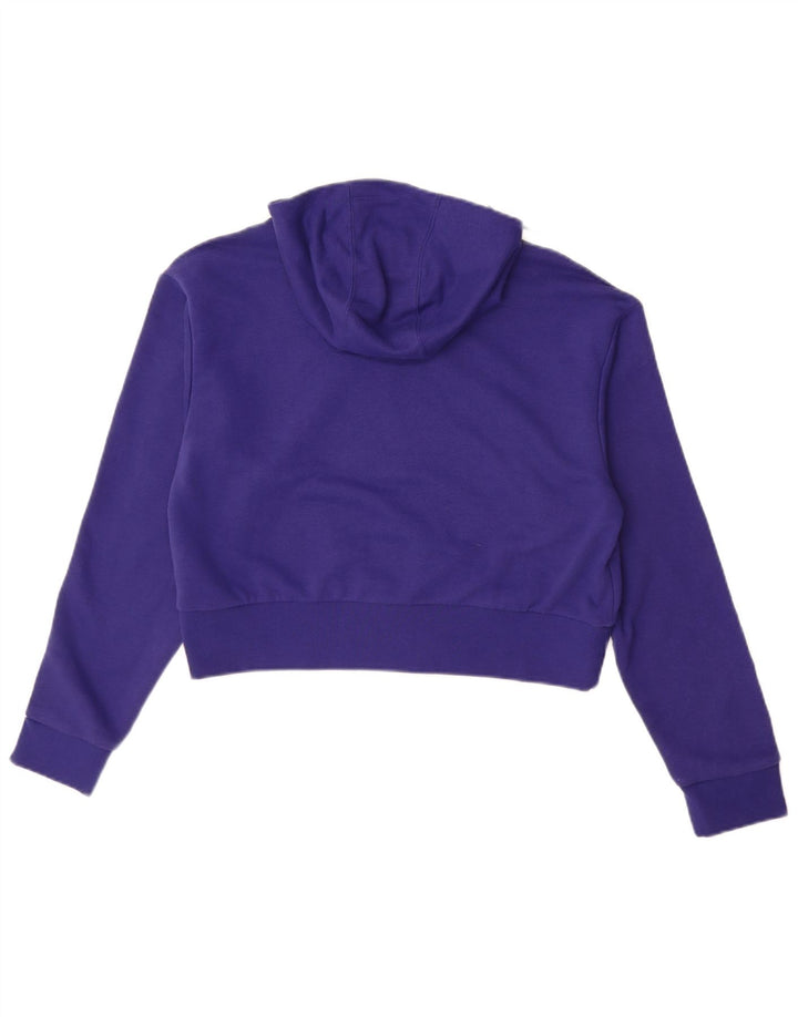 ADIDAS Meninas Crop Graphic Hoodie Jumper 13-14 Anos Roxo Floral Algodão