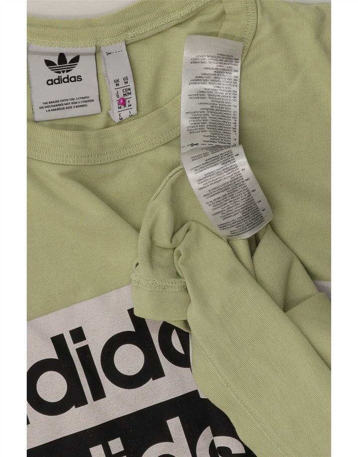 Adidas Mens Graphic T-Shirt Top Médio Algodão Verde