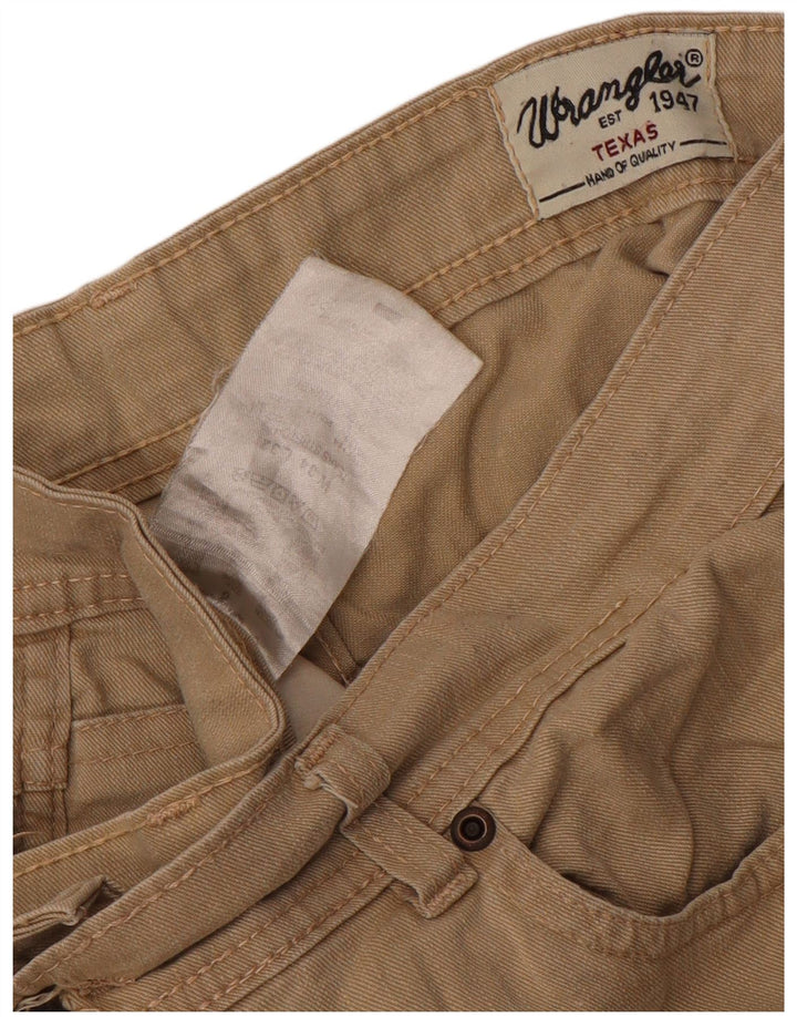 Calça casual reta Texas WRANGLER masculina W34 L32 algodão bege