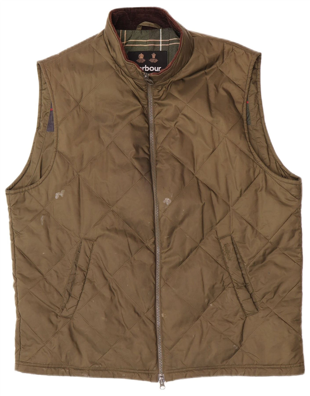 Colete acolchoado masculino Barbour UK 42 XL poliamida cáqui
