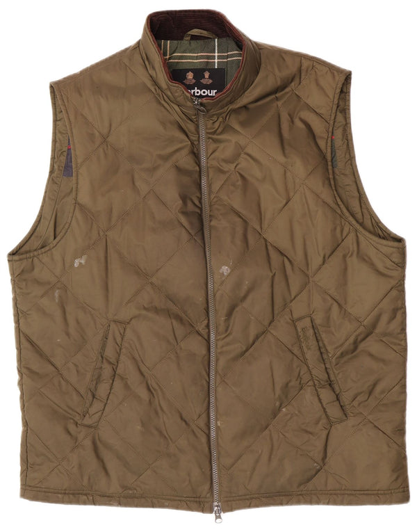 Colete acolchoado masculino Barbour UK 42 XL poliamida cáqui