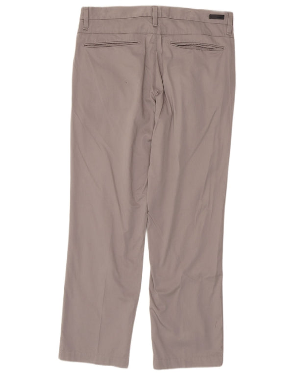 Calça chino masculina Marks & Spencer Autograph Straight W34 L29 algodão cinza
