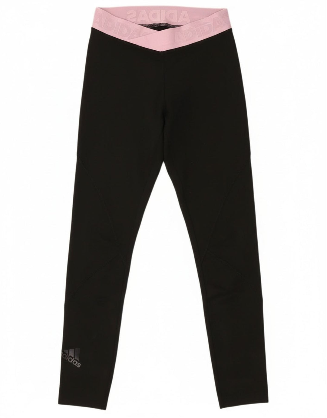 Leggings Adidas Femininas UK 4/6 XS Preto Colorblock