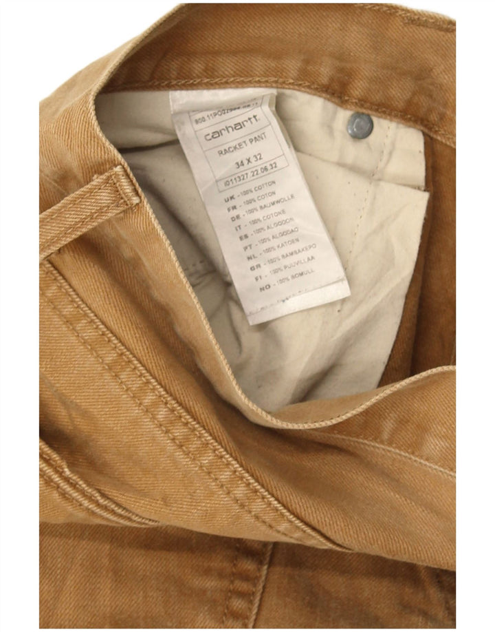 Carhartt Masculino Slim Jeans W34 L32 Marrom Algodão