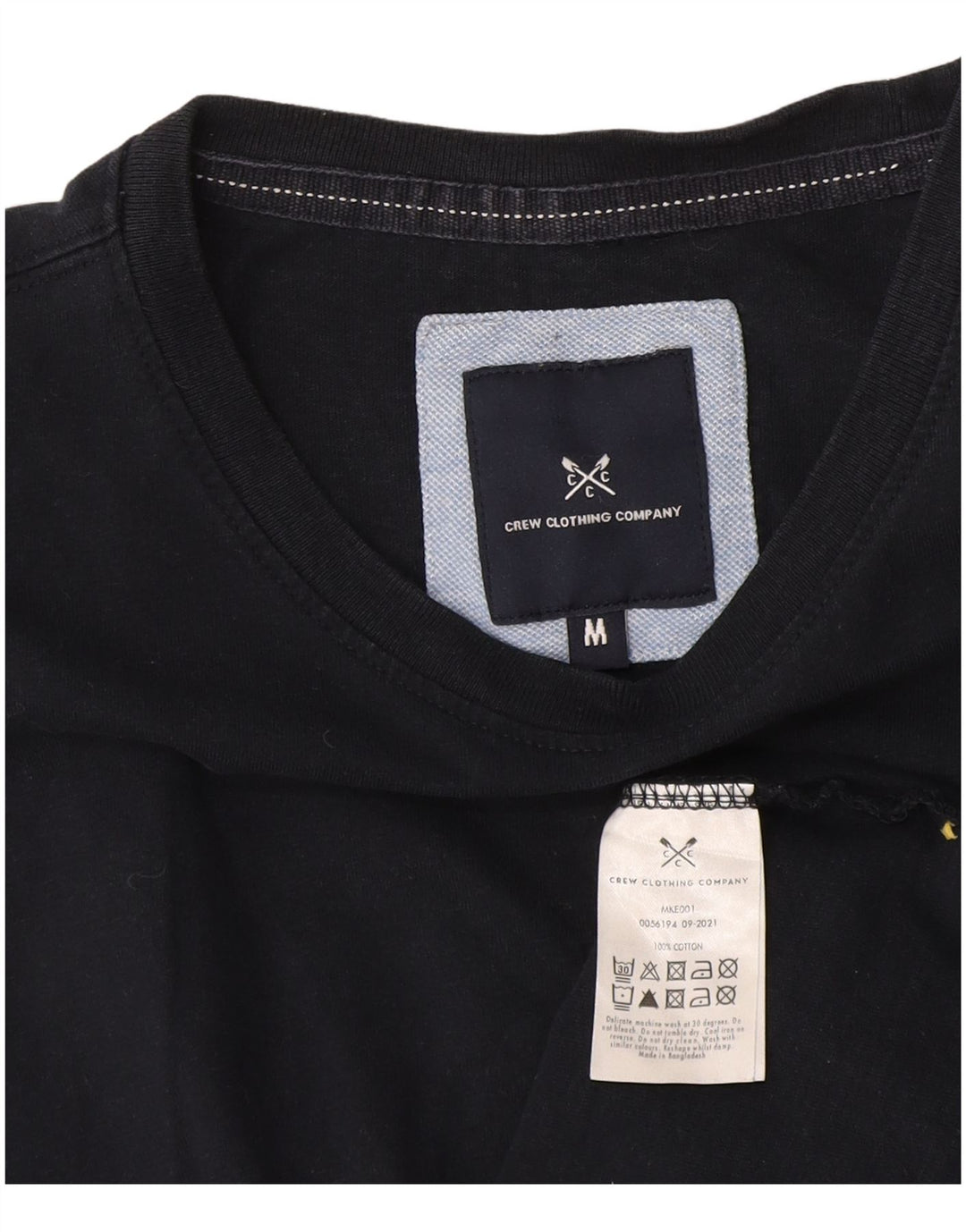 Camiseta masculina Crew Clothing Top médio algodão azul marinho