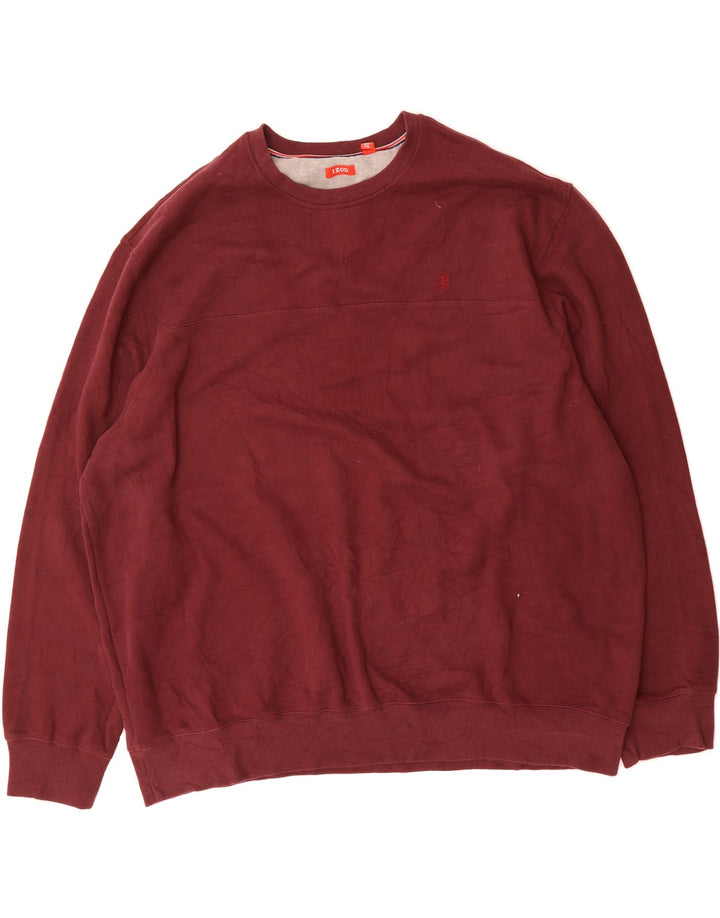 IZOD Mens Loose Fit Sweatshirt Jumper XL Burgundy Cotton Vintage Izod and Second-Hand Izod from Messina Hembry 