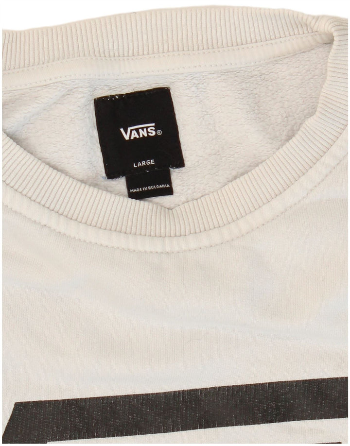 VANS Mens Graphic Sweatshirt Jumper Grande Cinza