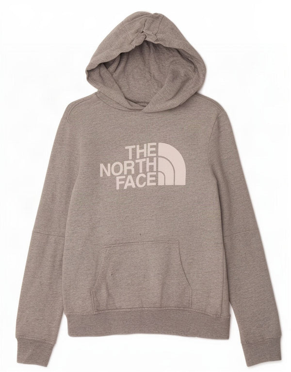 Suéter com capuz gráfico The North Face Boys 11-12 anos grande cinza manchado