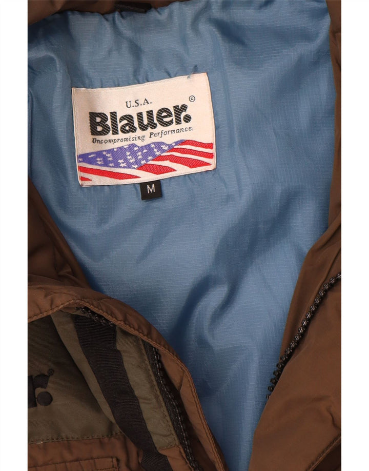 Jaqueta masculina acolchoada gráfica Blauer UK 38 marrom médio colorblock nylon
