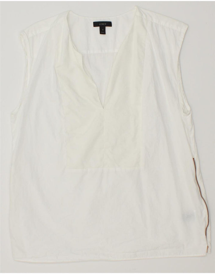 J. CREW Womens Sleeveless Blouse Top US 12 Large Off White Cotton Vintage J. Crew and Second-Hand J. Crew from Messina Hembry 
