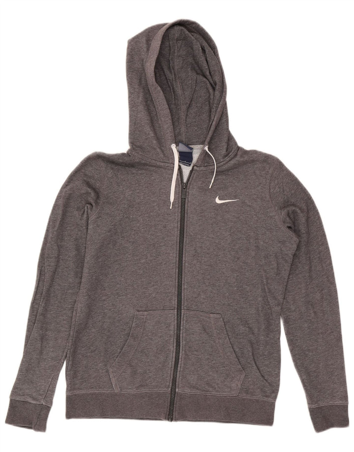 Suéter masculino Nike com capuz e zíper grande algodão cinza