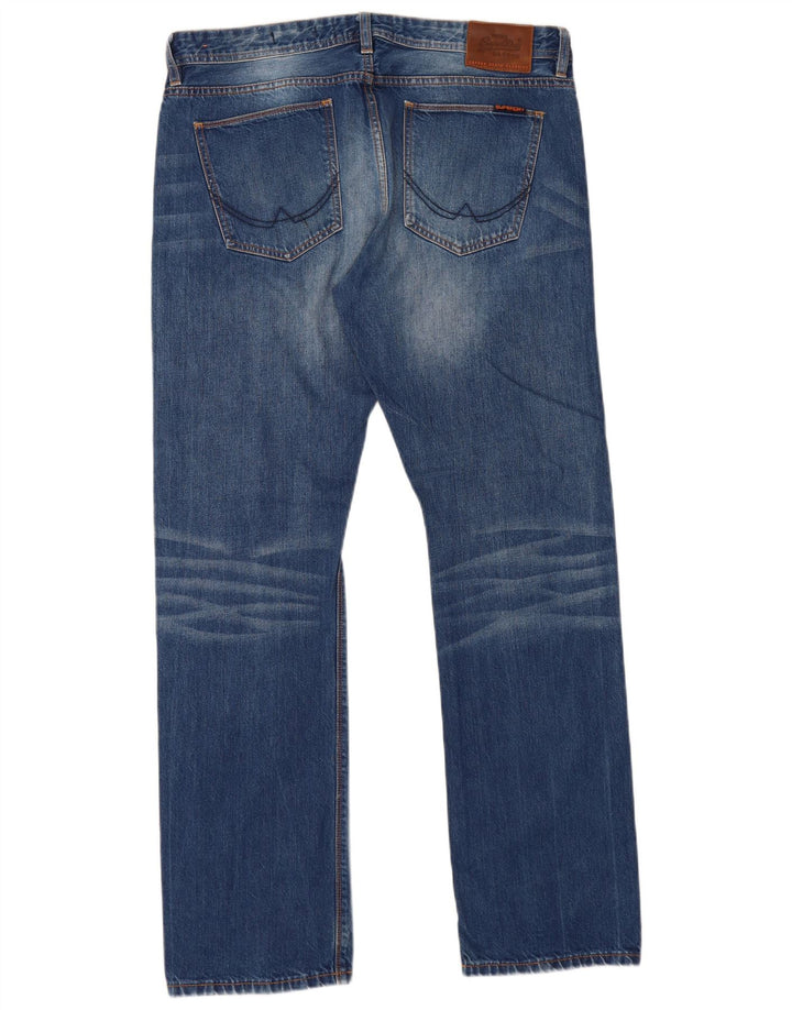 Jeans retos masculinos Superdry W36 L32 algodão azul