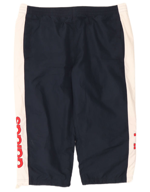 Calça de treino masculina Adidas Graphic Capri grande bloco colorido azul marinho