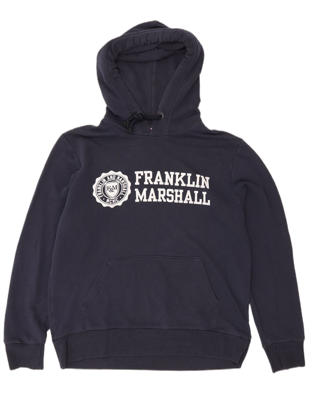 Jumper com capuz gráfico masculino Franklin Marshall XL azul marinho