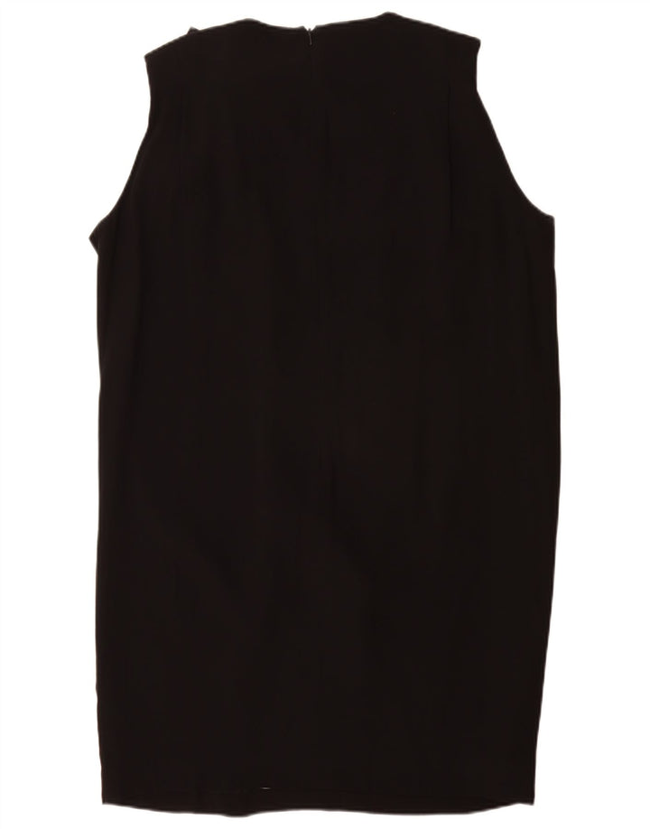 Vestido feminino French Connection sem mangas, viscose preta grande Reino Unido 16