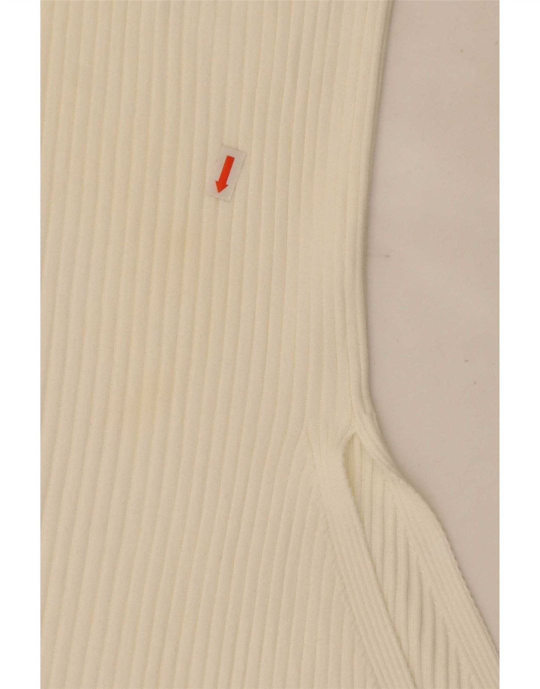 Zara Saia feminina tricotada assimétrica pequena W26 poliéster branco