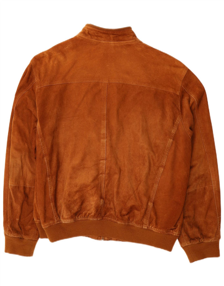 Jaqueta bomber masculina VINTAGE de camurça IT 54 2XL couro bege