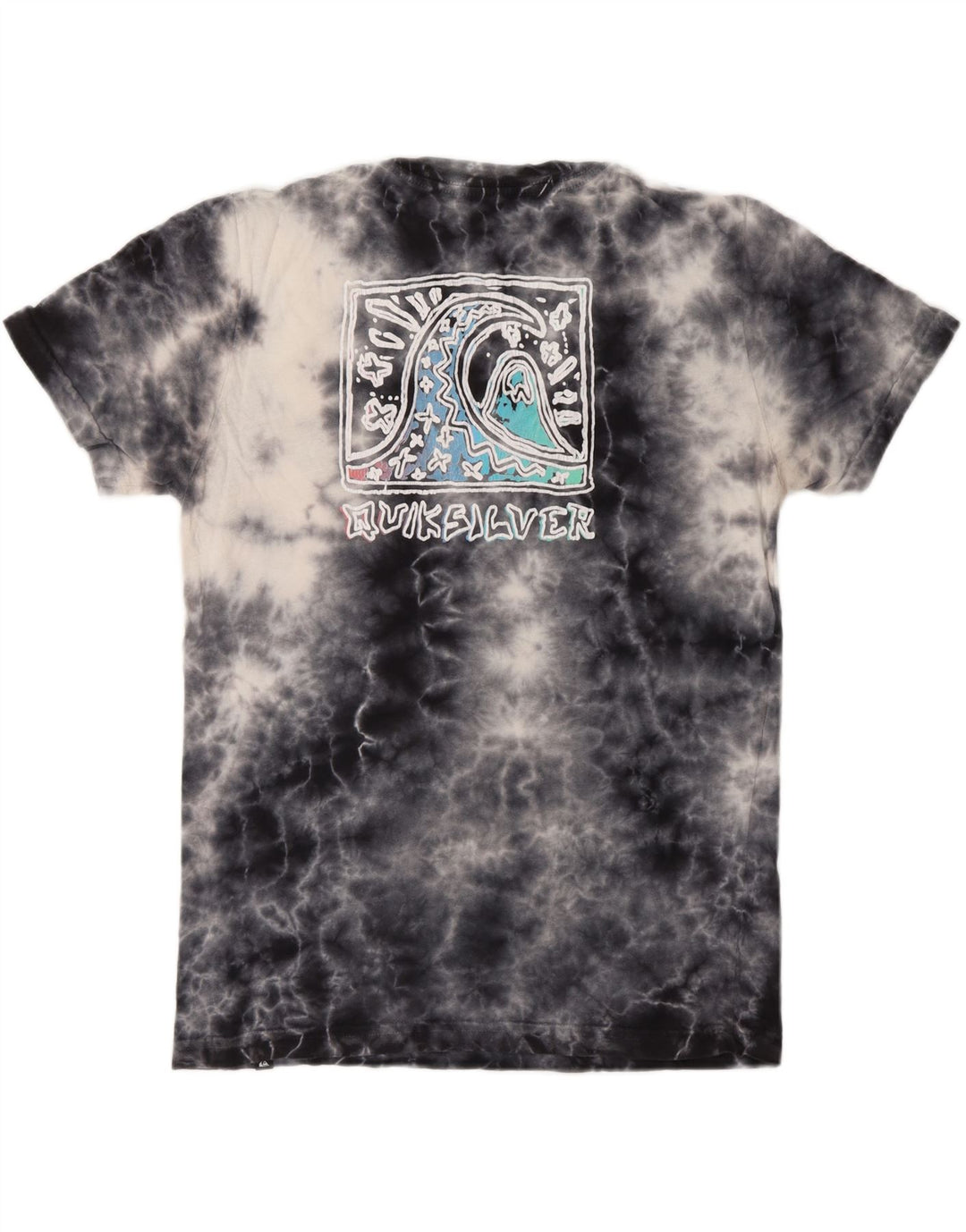 Camiseta feminina estampada Quiksilver Reino Unido 16 grande azul marinho tie-dye