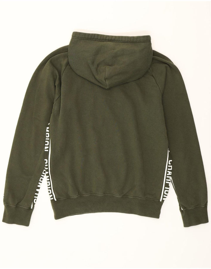 CHAMPION Mens Graphic Hoodie Jumper Medium Green Vintage Champion and Second-Hand Champion from Messina Hembry 