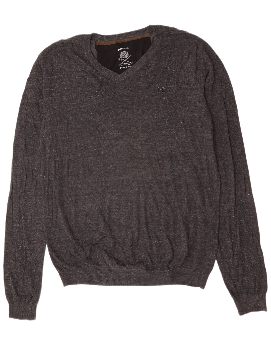 Suéter masculino Diesel com decote em V 2XL algodão cinza
