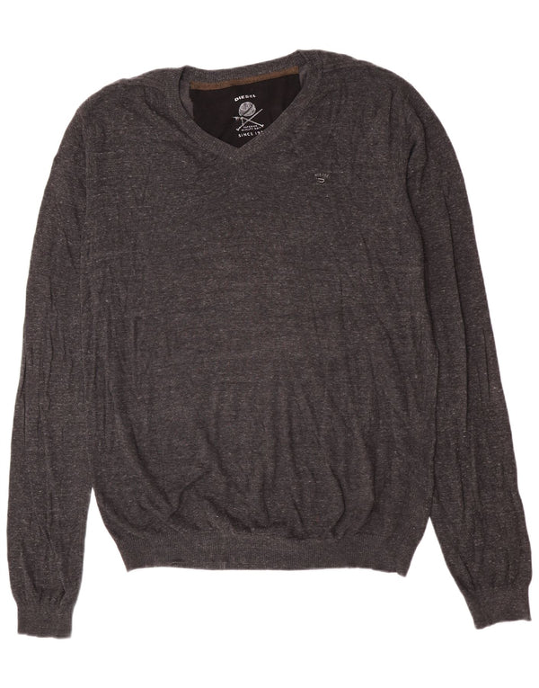 Suéter masculino Diesel com decote em V 2XL algodão cinza