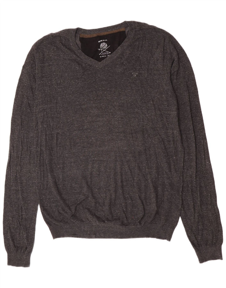 Suéter masculino Diesel com decote em V 2XL algodão cinza