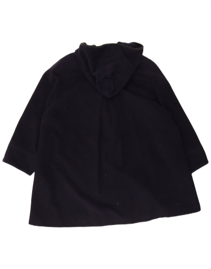 Casaco Duffle Feminino Vintage com Capuz Oversized IT 42 Lã Azul Marinho Médio