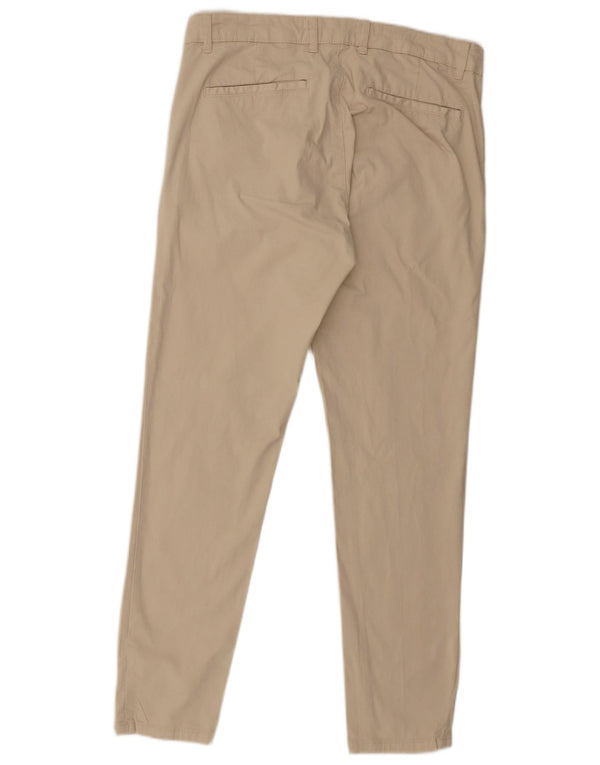 Zara Mens Skinny Chino Calças EU 44 Grande W34 L30 Algodão Bege