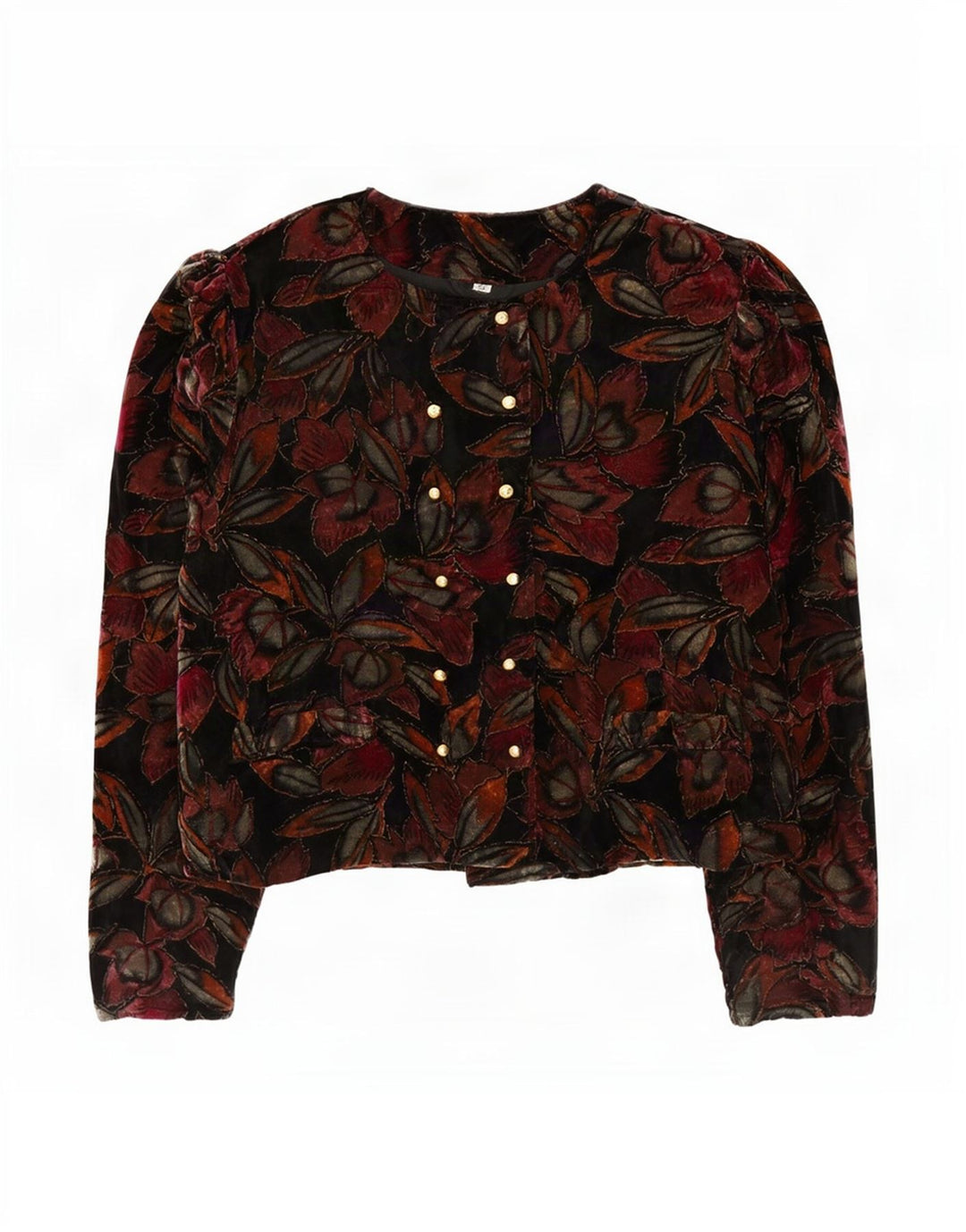 Jaqueta blazer feminina vintage de veludo IT 44 floral multicolorido médio