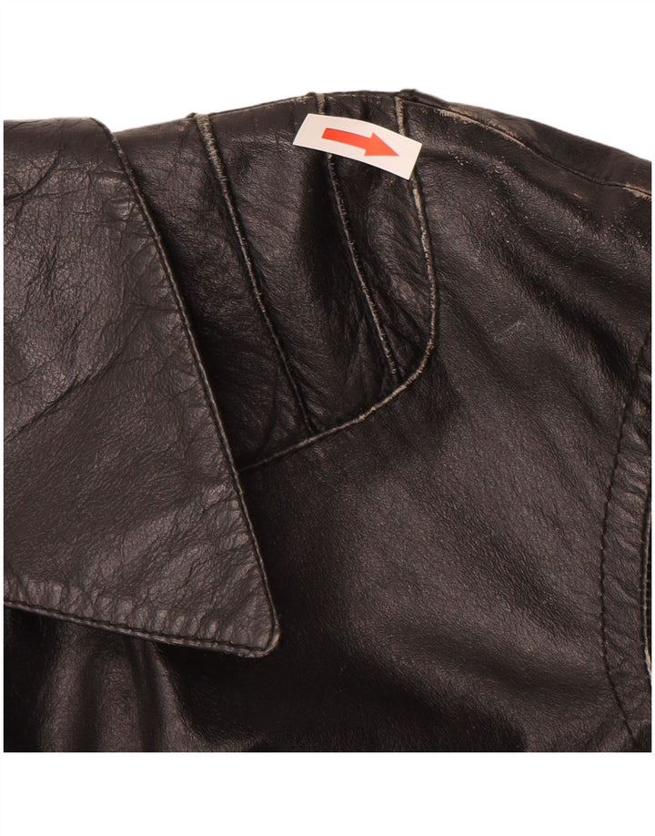 Casaco de pele vintage para menina 11-12 anos XL preto