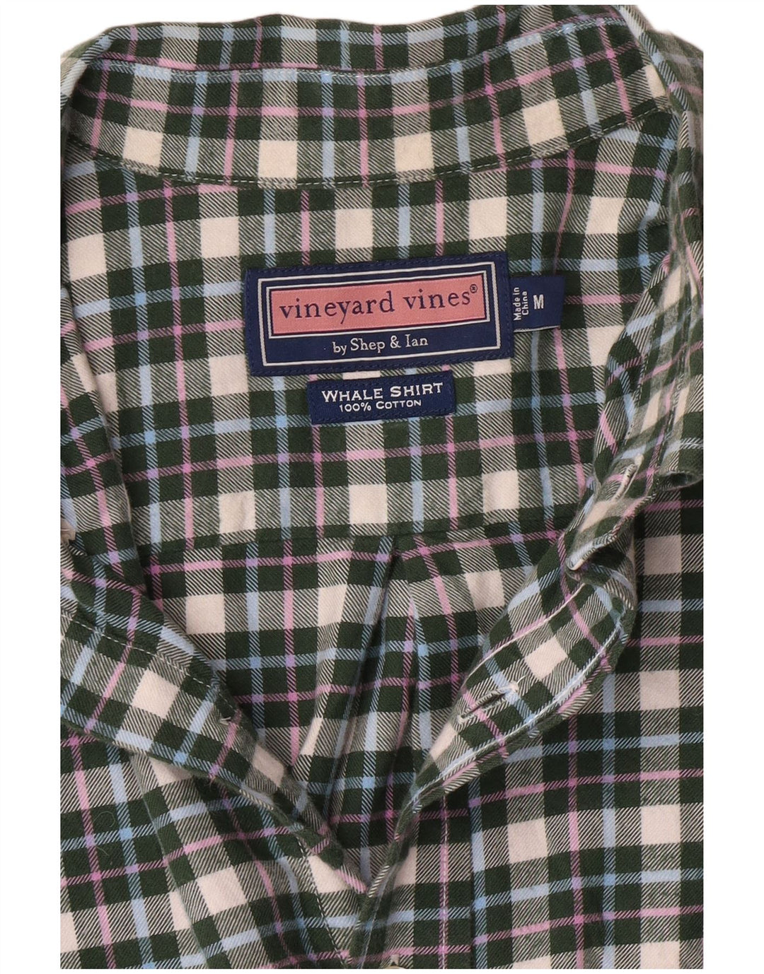 Camisa masculina de flanela Vineyard Vines verde médio xadrez algodão formal