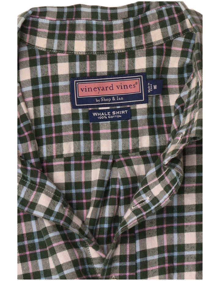 Camisa masculina de flanela Vineyard Vines verde médio xadrez algodão formal