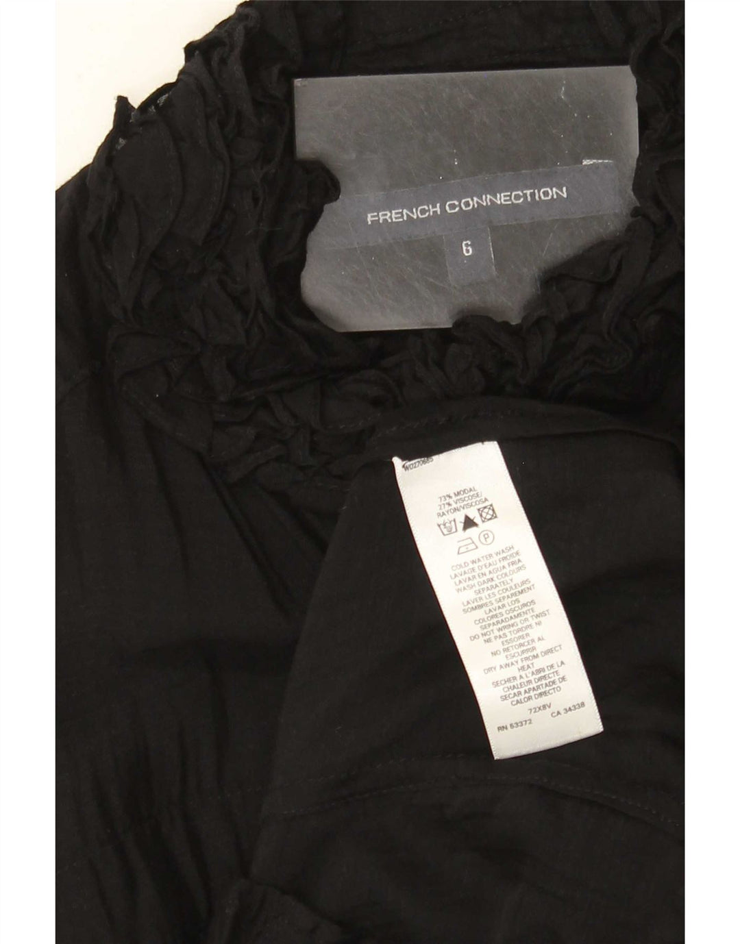 Blusa Camisa Feminina French Connection Reino Unido 6 XS Preto Modal