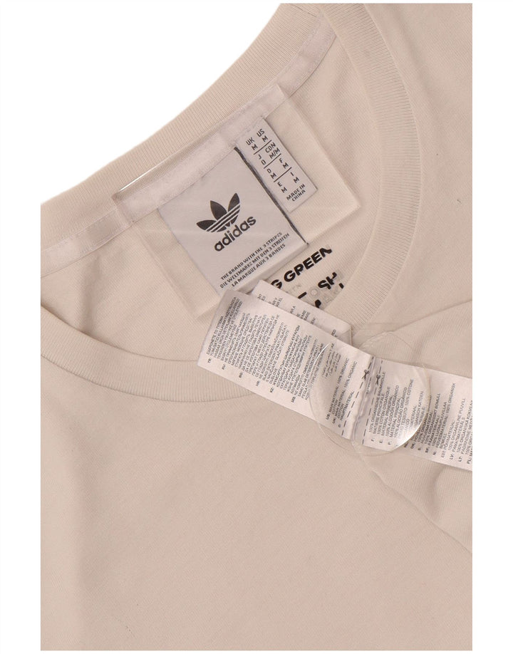 Adidas Mens Graphic T-Shirt Top Médio Algodão Branco