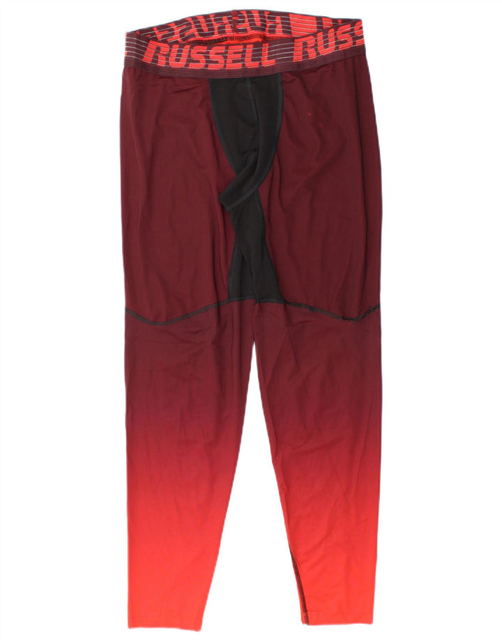Russell Athletic Mens Leggings Grande Borgonha Colorblock